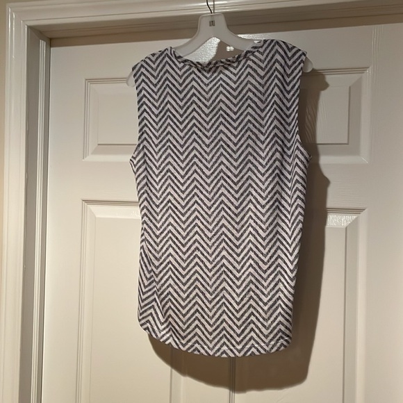 Athleta white and blue stripe hi to low tank - Picture 3 of 3